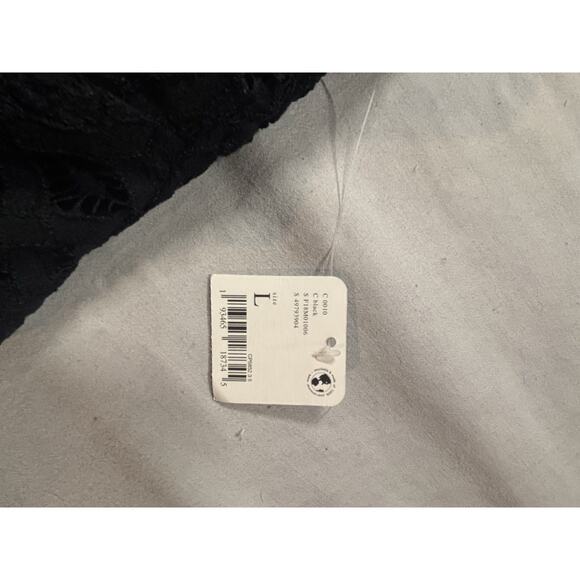 Free People Black Adella Slip Dress Mini Dress Size Large NWT - Picture 2 of 5